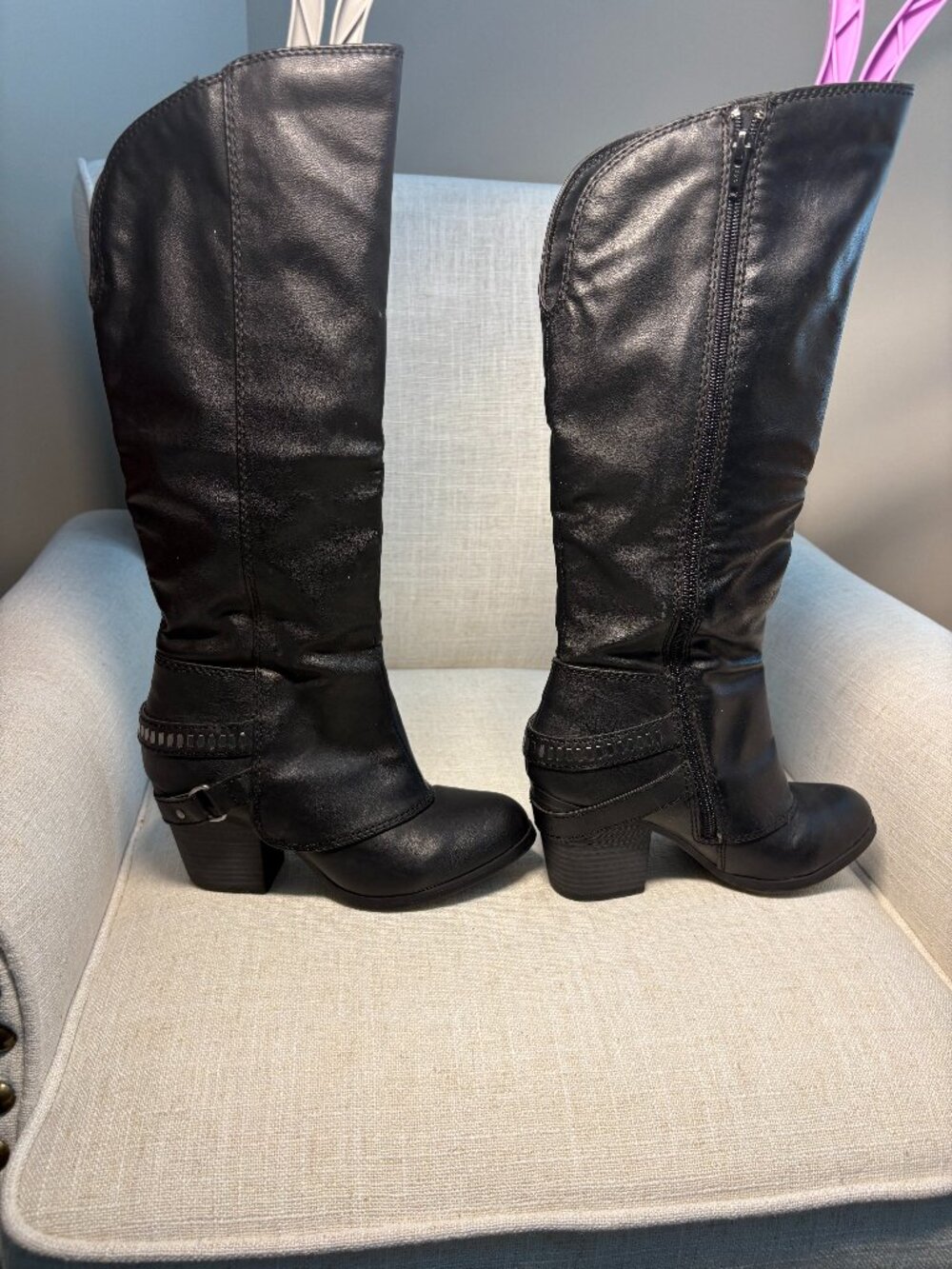 American Rag Aedyth Black Knee High Cuffed Boots – Size 6 - Pre-owned